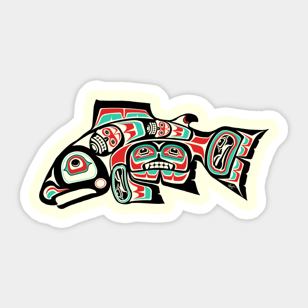 Alaskan Salmon Sticker by ZugArt01